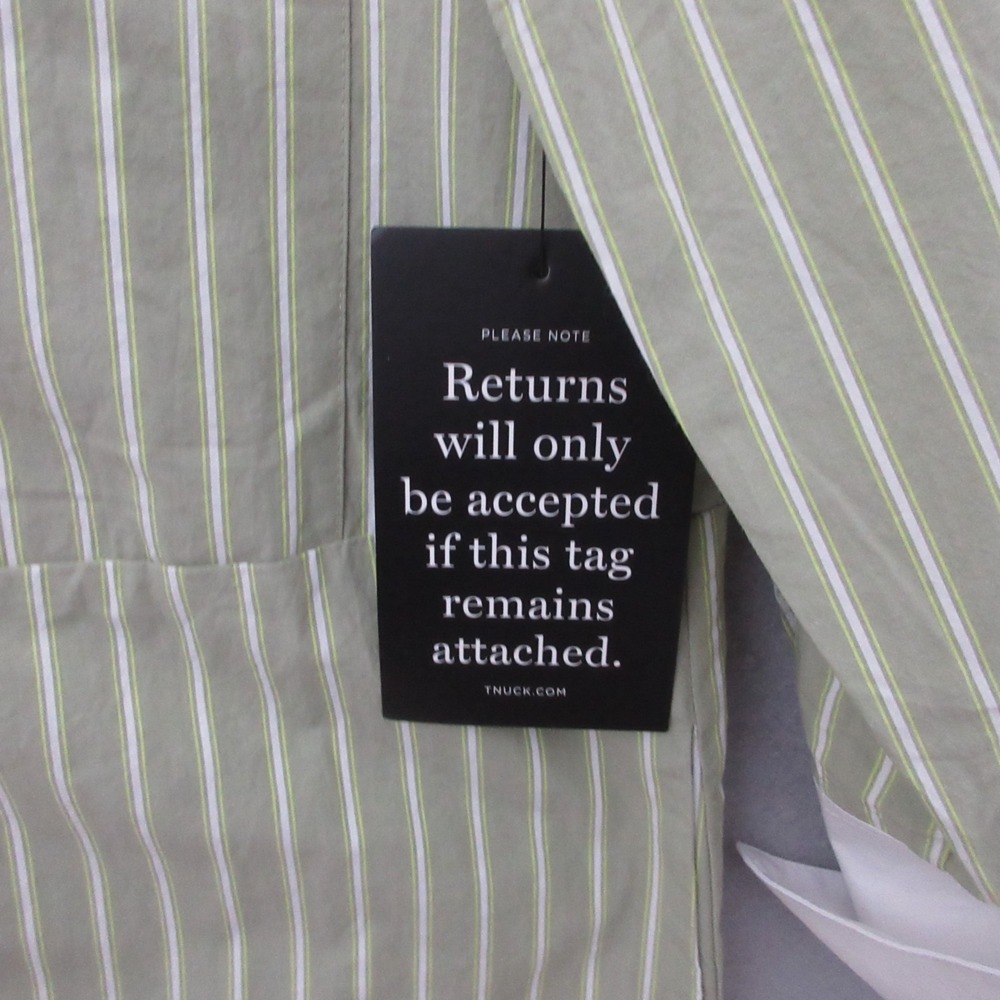 Tuckernuck Pomander Place Rohan Shirt Dress Small Green Stripe Pockets Shift NWT - Picture 3 of 13